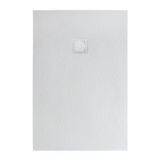 Душевой поддон BelBagno UNO TRAY-MR-UNO-AH-100/80-35-W-BO из искусственного мрамора в комплекте с сифоном